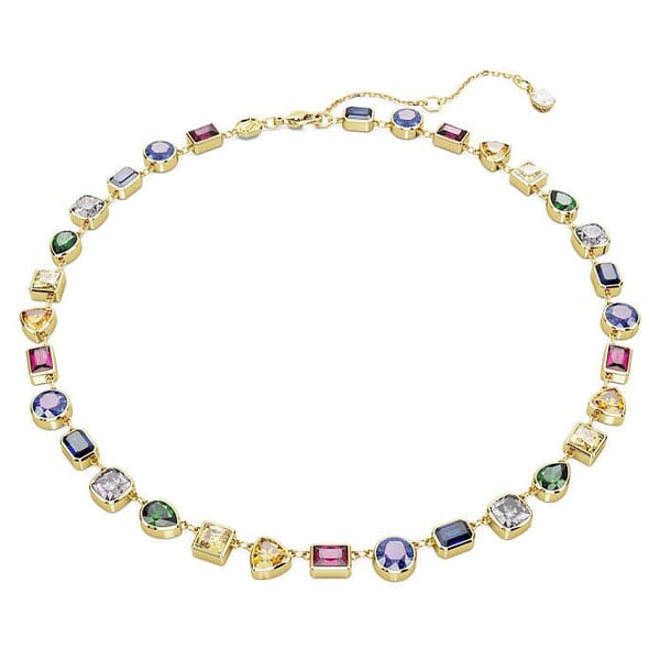 Swarovski collie Stilla Mixed cuts, Multicolored, Gold-tone plated - 5662915